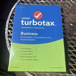 Intuit TurboTax Business Federal Tax Software For 2018 Partnerships Loose Disc